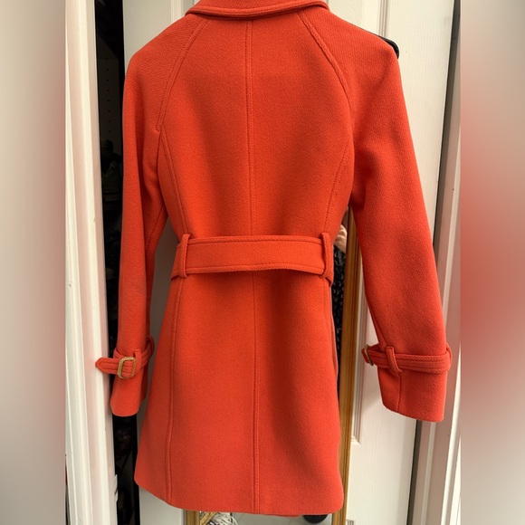 J. Crew Stadium Cloth by Nello Gori Wool blend Orange Double Breasted Coat - Picture 3 of 10